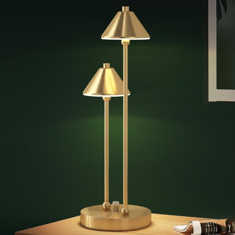 Lampe à poser moderne LED avec double bras et abat-jour Irma