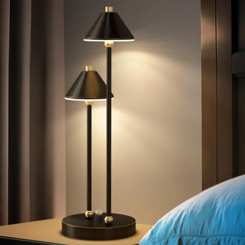 Lampe à poser moderne LED avec double bras et abat-jour Irma - vue 6 sur 9