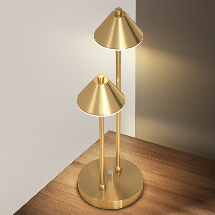 Lampe à poser moderne LED avec double bras et abat-jour Irma
