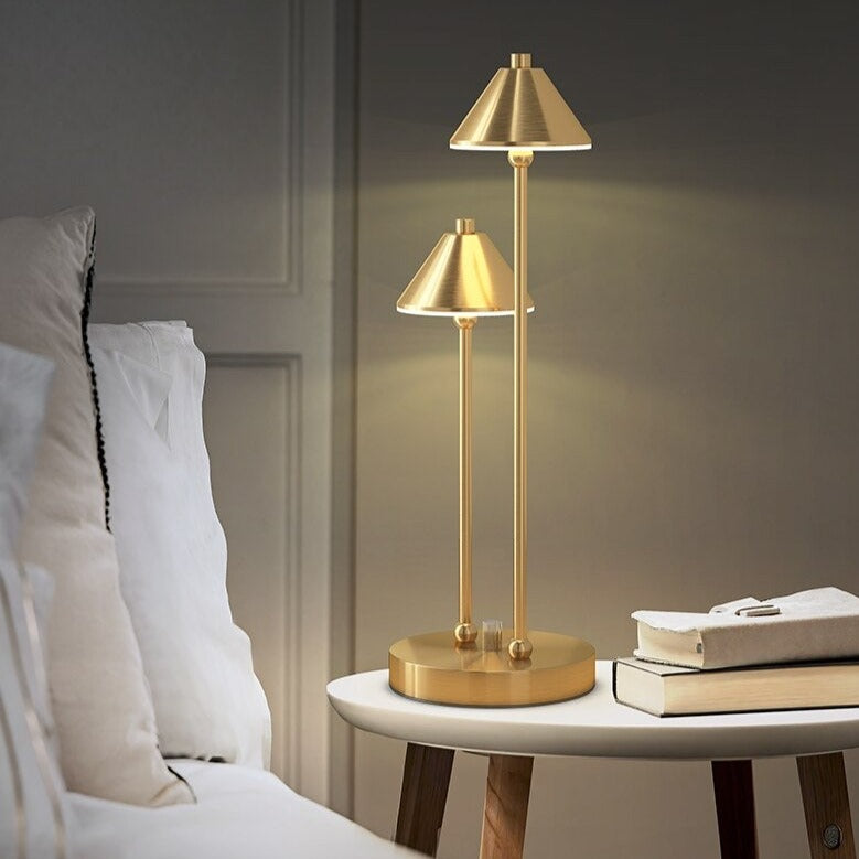 Lampe à poser moderne LED avec double bras et abat-jour Irma