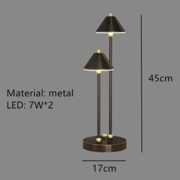 Lampe à poser moderne LED avec double bras et abat-jour Irma