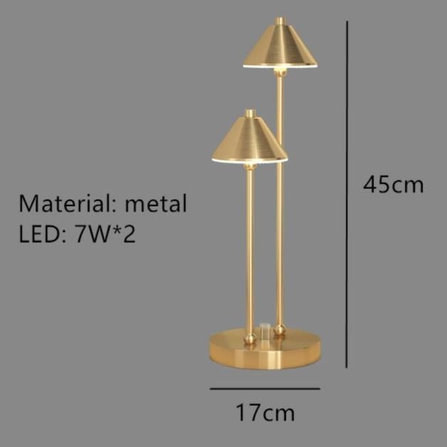 Lampe à poser moderne LED avec double bras et abat-jour Irma