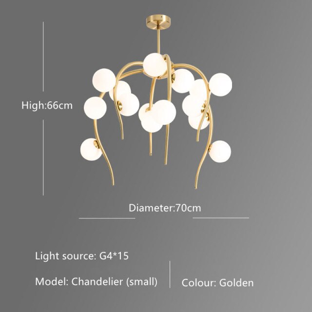 Lustre moderne en forme d'octopus avec globes Nayla