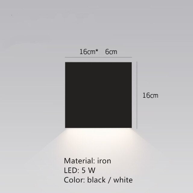 Aplique design cuadrado o en forma de L LED metálico Zia