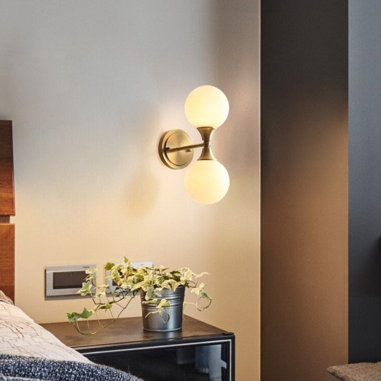 Applique murale LED avec deux boules en verre Delly