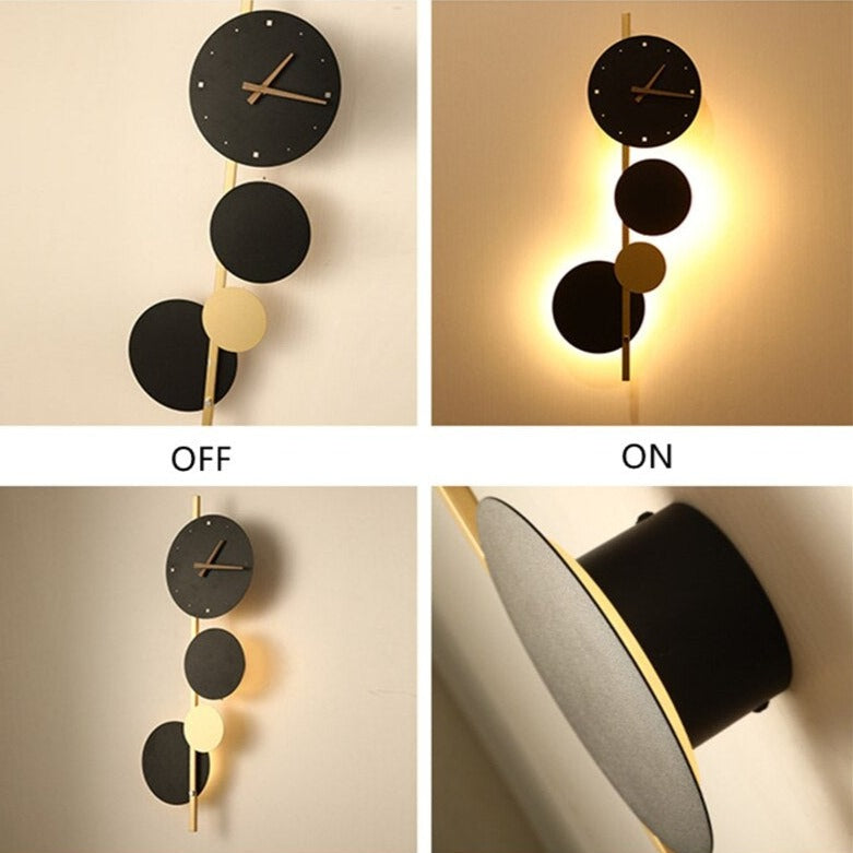 Applique murale LED moderne avec horloge Scony
