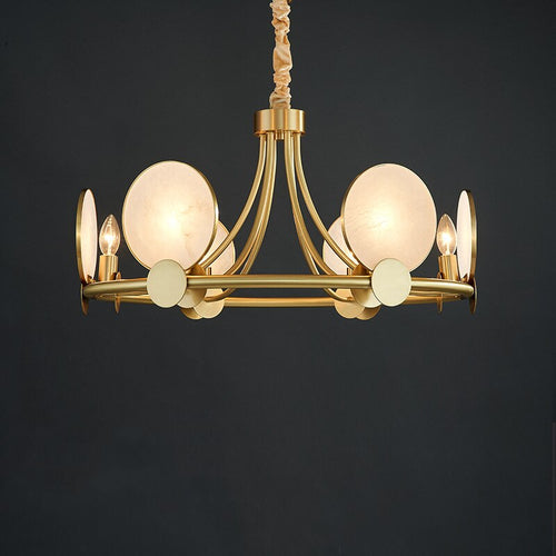 Lustre moderne LED en forme circulaire et marbré Zélie - vue 6 sur 10