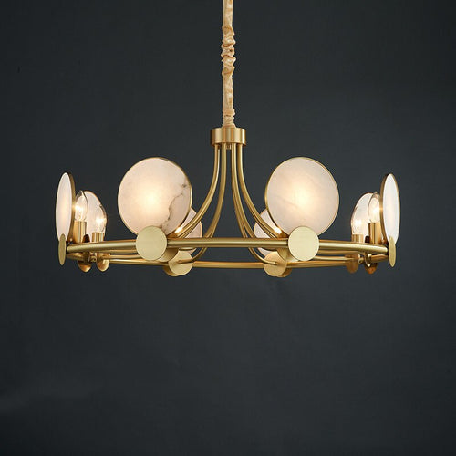 Lustre moderne LED en forme circulaire et marbré Zélie - vue 7 sur 10