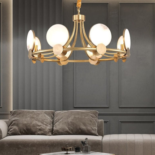 Lustre moderne LED en forme circulaire et marbré Zélie - vue 5 sur 10