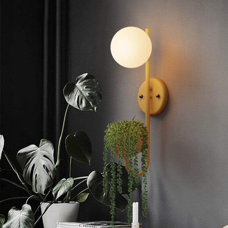 Moderna lámpara LED de pared con maceta Xenia