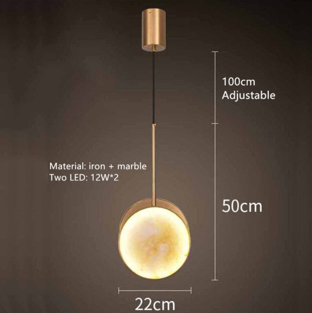 Lámpara de suspensión moderna LED en forma de habitación efecto mármol Alhena