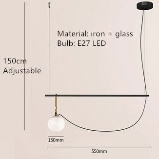 Lámpara de suspensión LED moderno con globo de cristal Aitné
