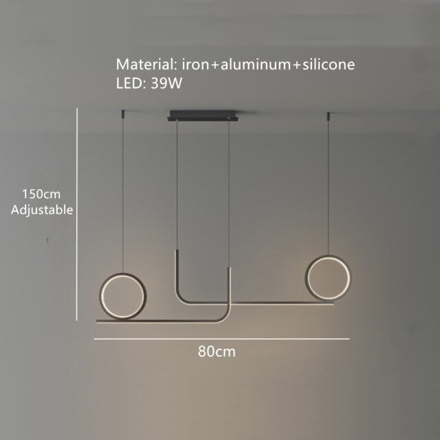 Lustre design LED style parcours en métal Lais