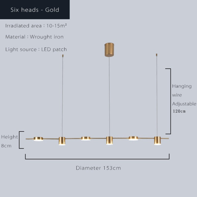 Lustre moderne LED avec plusieurs spots en métal Ainoa