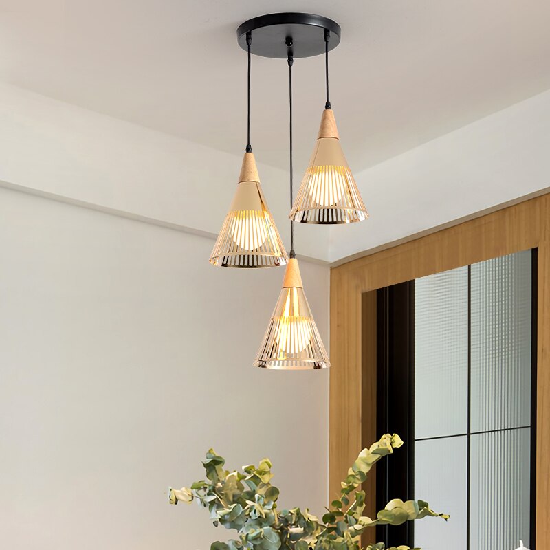 Modern LED chandelier with conical lamps Abril