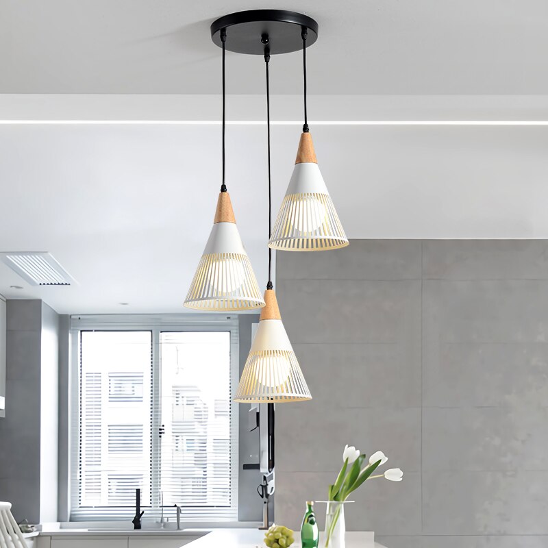 Lustre moderne LED avec lampes coniques Abril