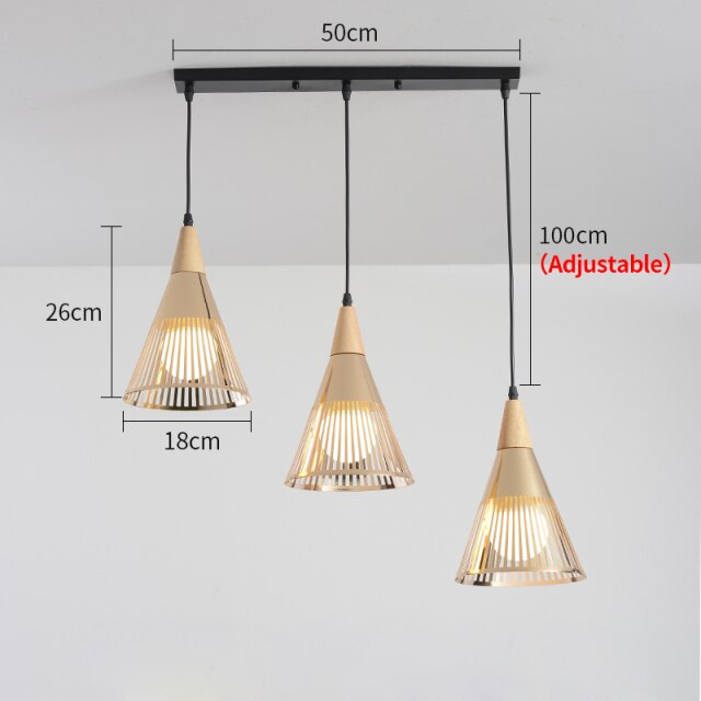Modern LED chandelier with conical lamps Abril