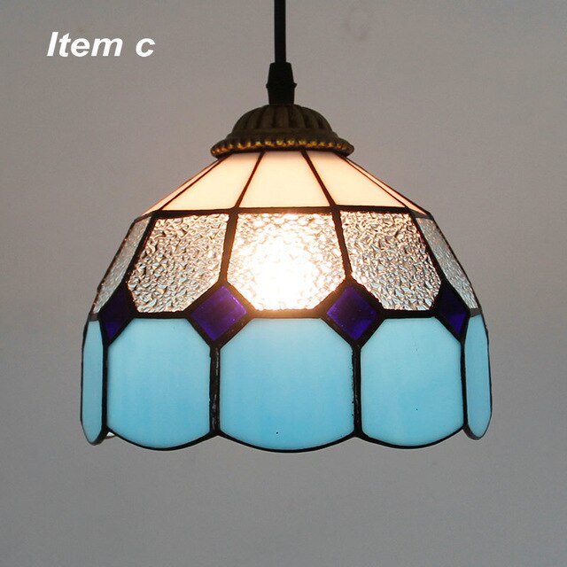 pendant light vintage LED with colored glasses Haimei