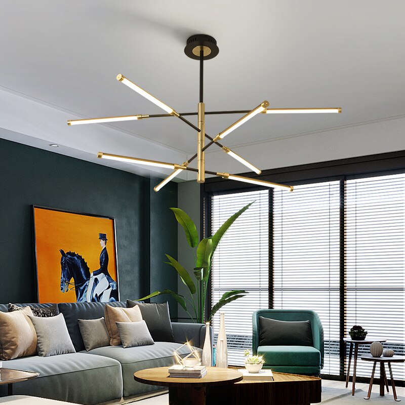 Lustre moderne LED avec lampes rectangulaires Wayna
