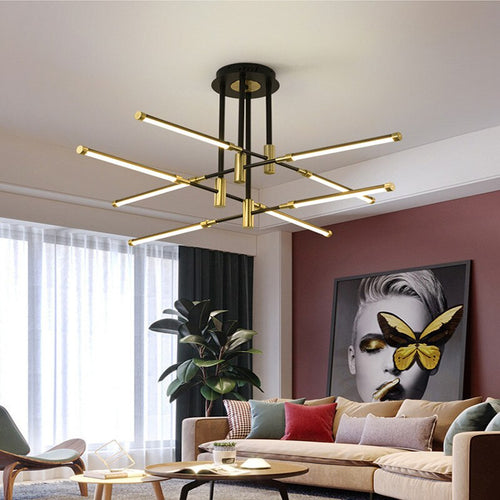 Modern LED chandelier with rectangular lamps Wayna