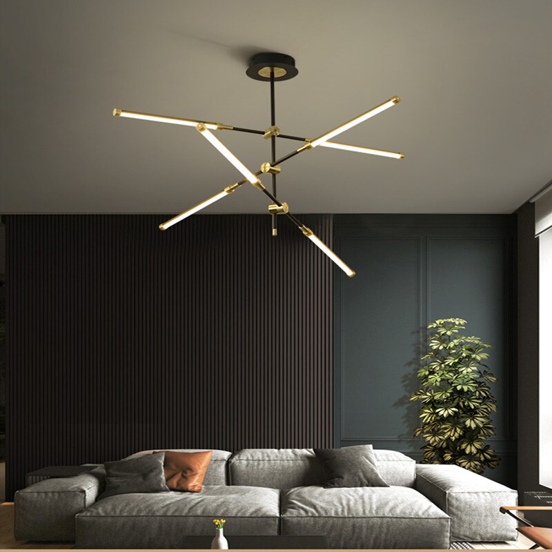 Modern LED chandelier with rectangular lamps Wayna
