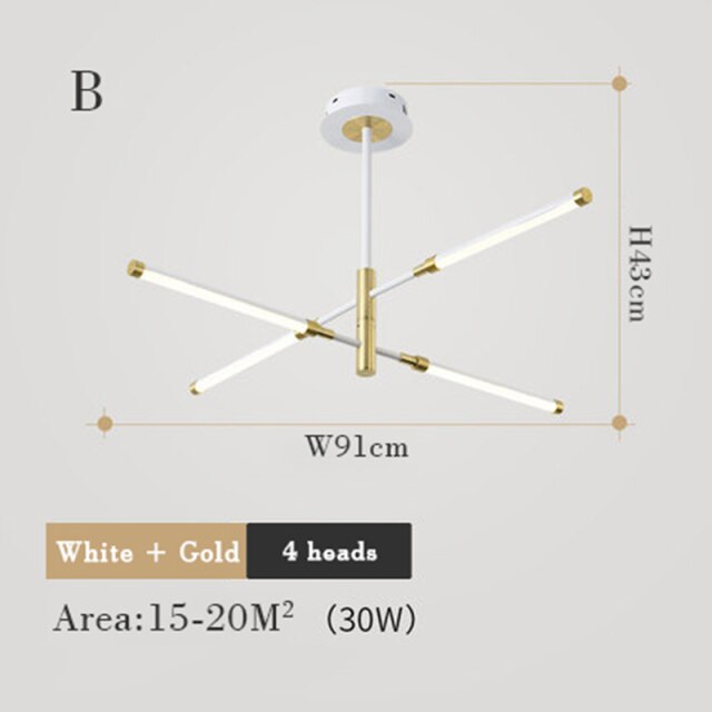 Moderna lámpara LED con lámparas rectangulares Wayna