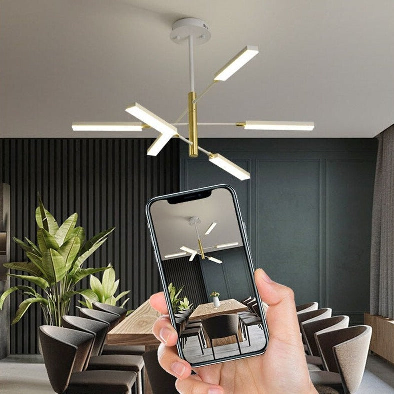 Moderna lámpara LED con lámparas rectangulares Wayna