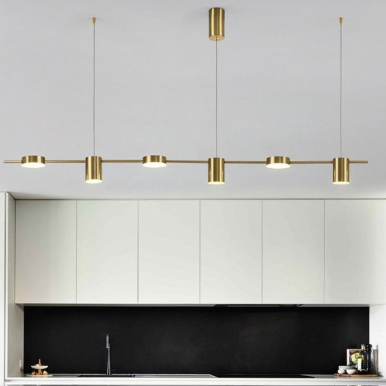 Modern LED chandelier with several Spotlights in metal Ainoa