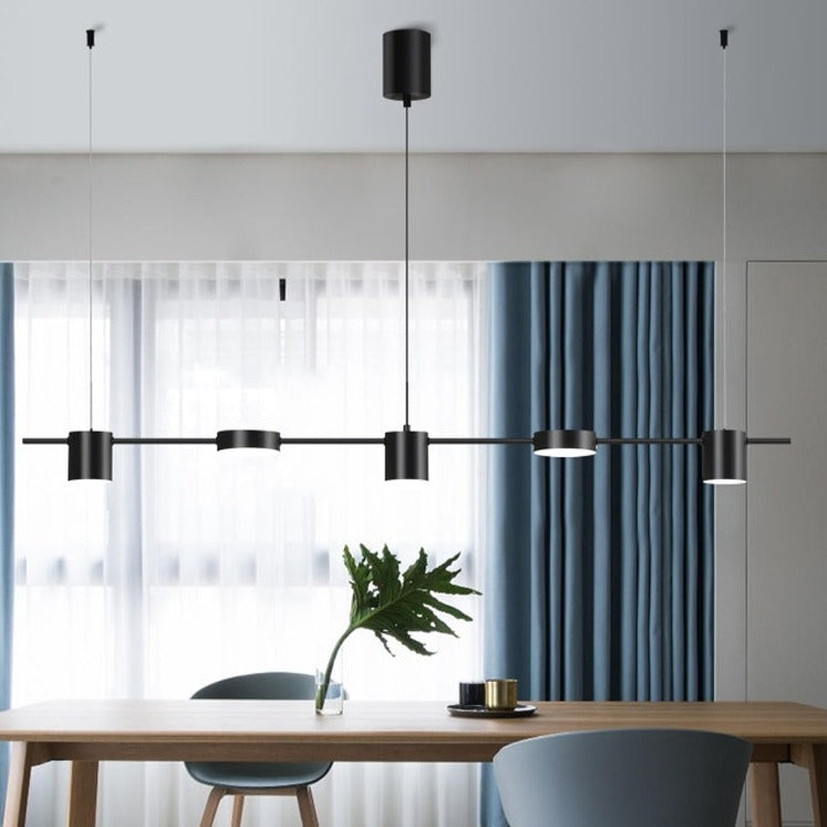 Modern LED chandelier with several Spotlights in metal Ainoa