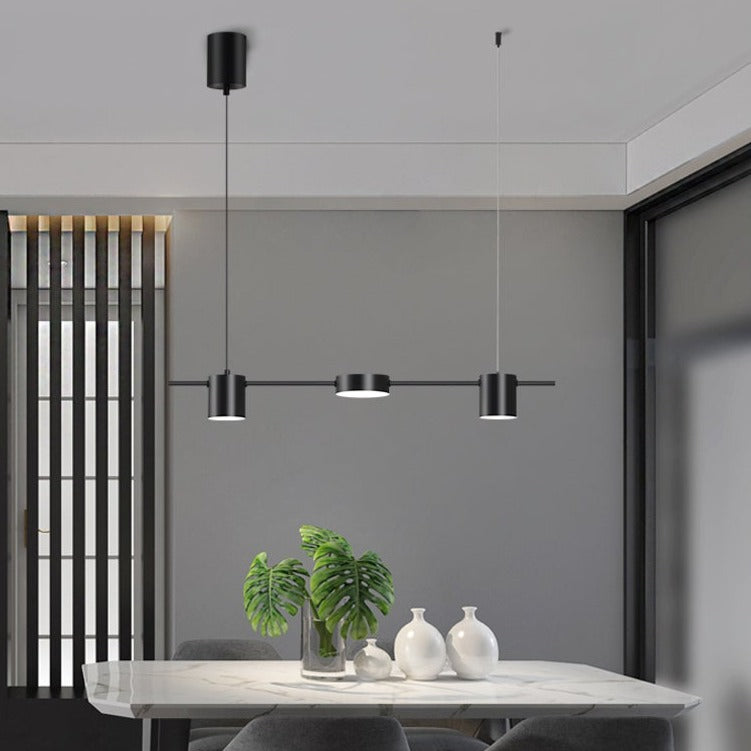 Modern LED chandelier with several Spotlights in metal Ainoa