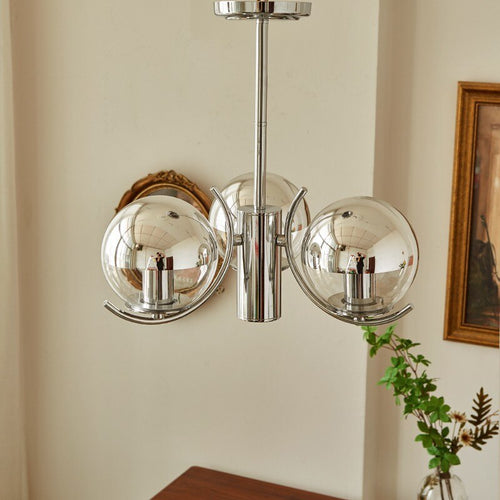 Modern chandelier with lampshade circular metal Gael