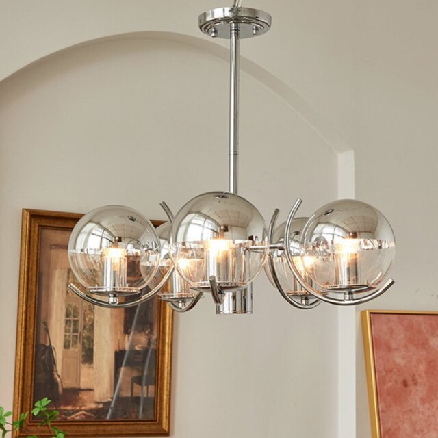 Modern chandelier with lampshade circular metal Gael