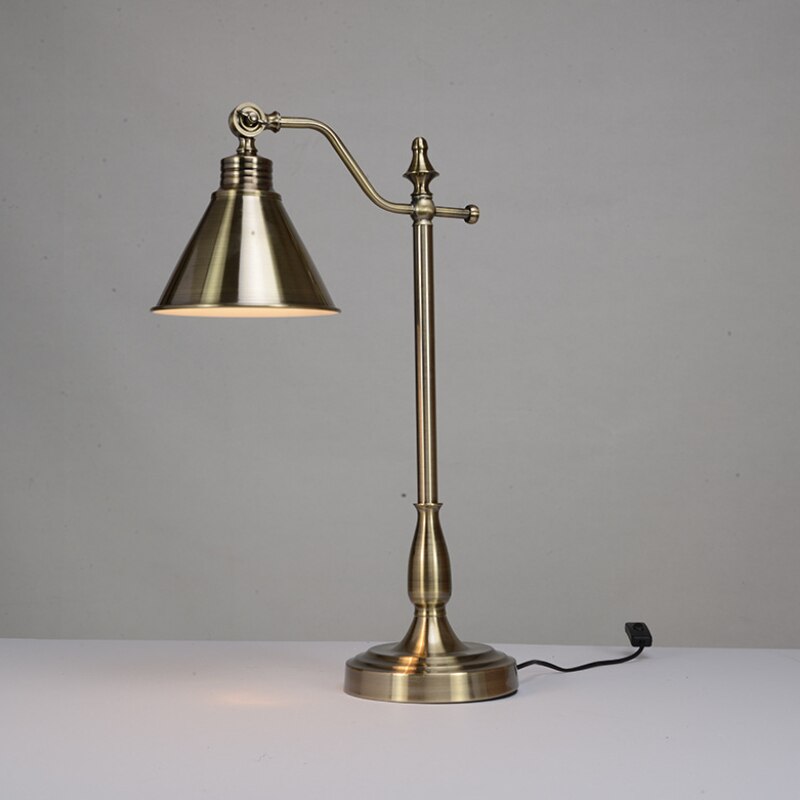 Vintage table lamp with lampshade conical metal Nevula