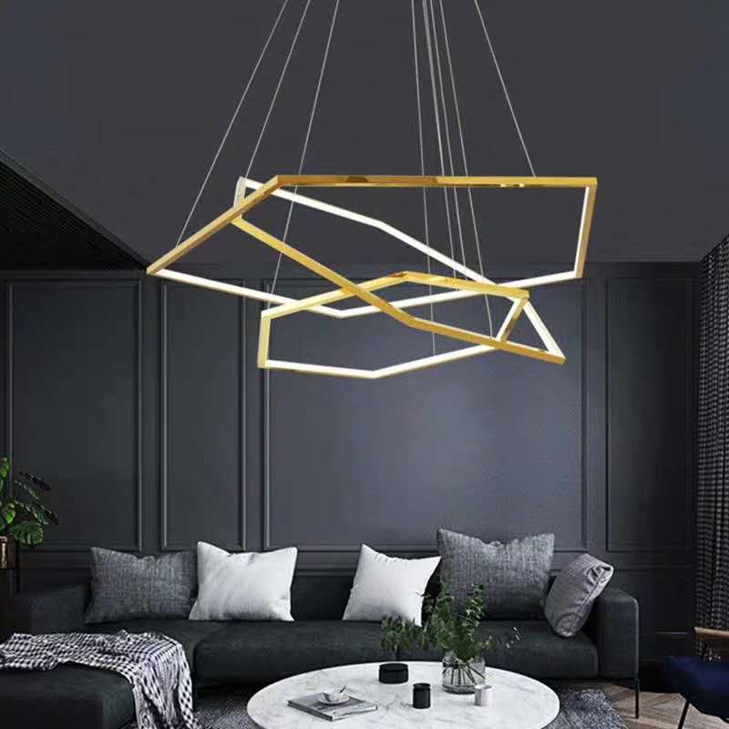 Lustre moderne en forme d'hexagones luxury Emmylia - vue 2 sur 8