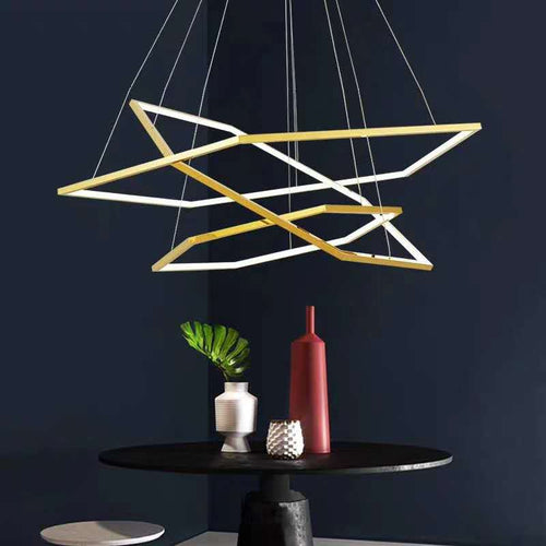Lustre moderne en forme d'hexagones luxury Emmylia - vue 7 sur 8