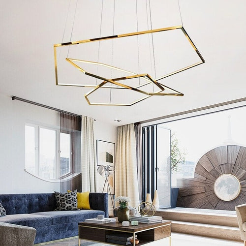 Lustre moderne en forme d'hexagones luxury Emmylia - vue 5 sur 8