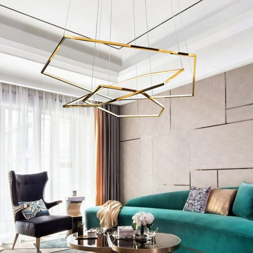 Lustre moderne en forme d'hexagones luxury Emmylia - vue 4 sur 8