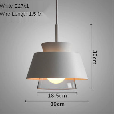 Suspension moderne avec double abat-jours en verre et métal Delcio