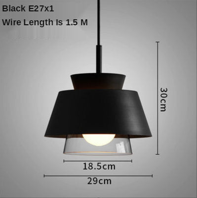Suspension moderne avec double abat-jours en verre et métal Delcio