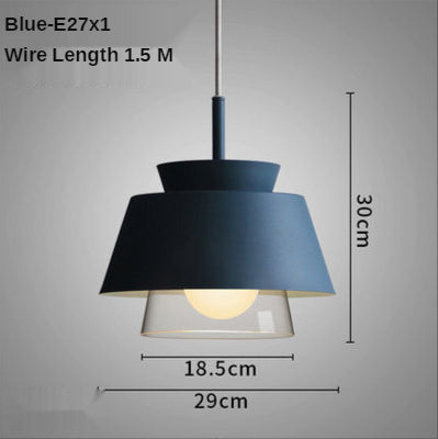 Suspension moderne avec double abat-jours en verre et métal Delcio
