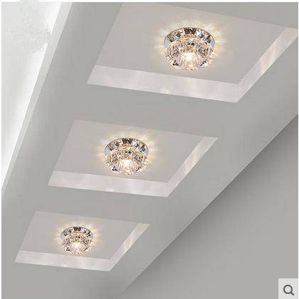 Plafonnier LED en cristal et mirroir - vue 6 sur 5