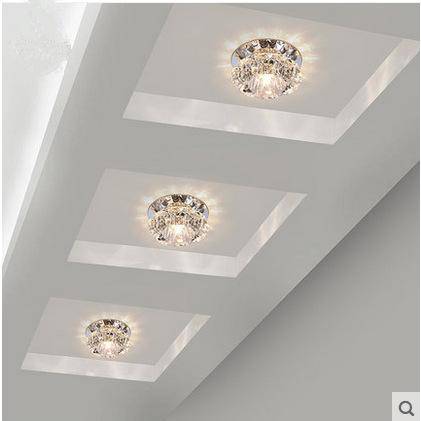 Crystal and mirror LED ceiling light
