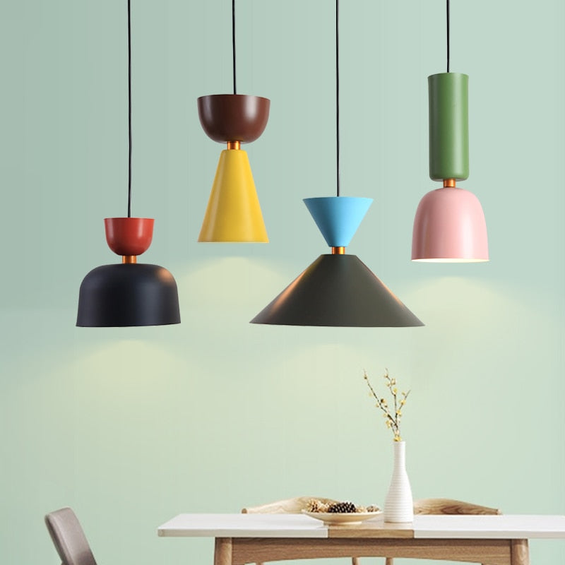 pendant light LED design with lampshade nordic colored Topaz