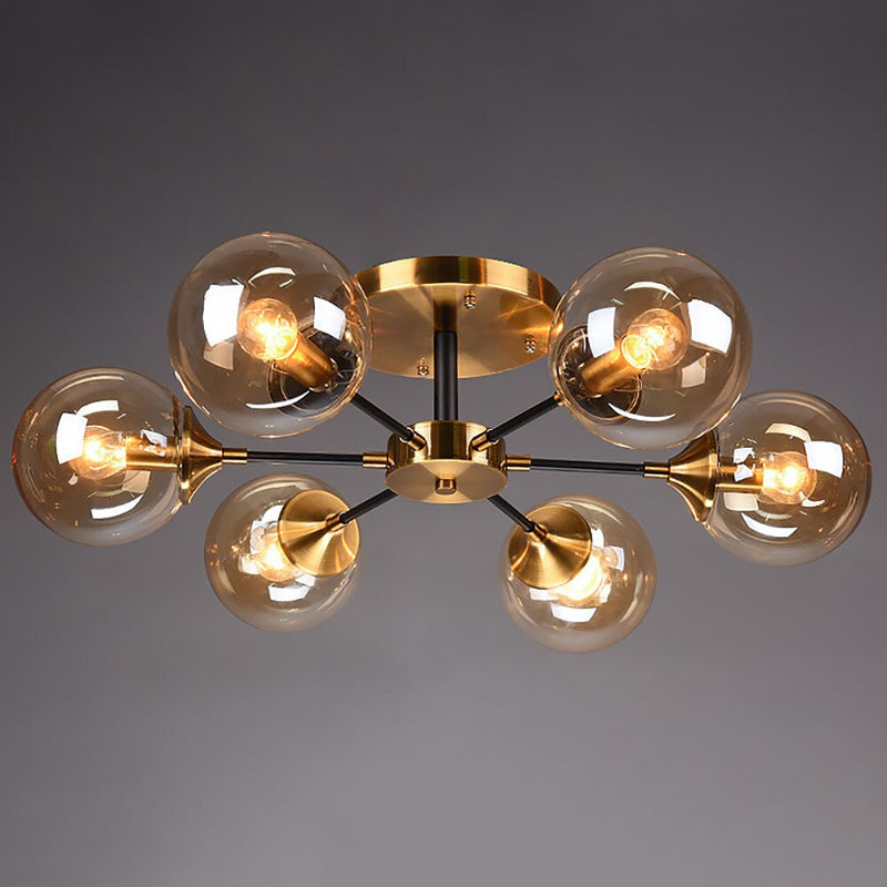 Modern LED ceiling light with star and glass globes Iraide