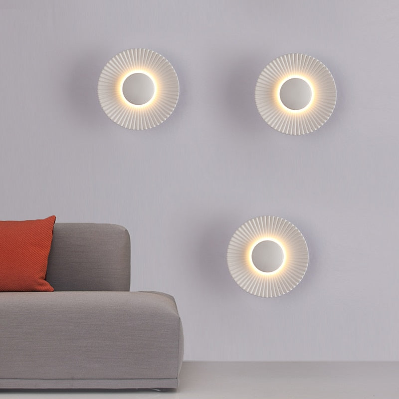 wall lamp modern LED sunburst metallic Hasna