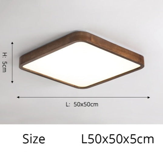 Lámpara de techo LED moderna y geométrica de madera Evelyn