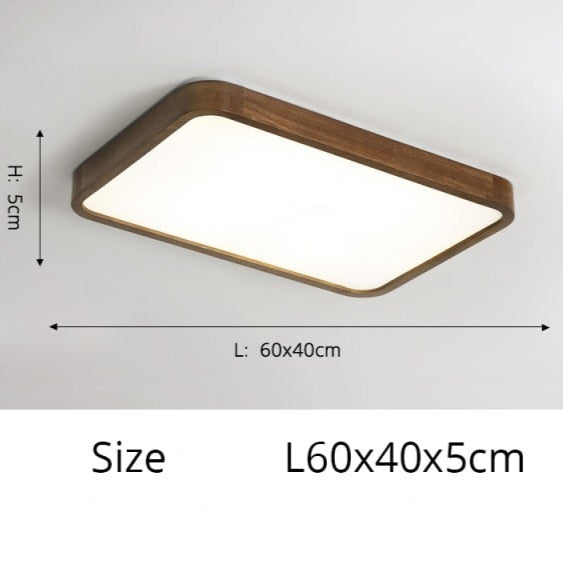 Lámpara de techo LED moderna y geométrica de madera Evelyn