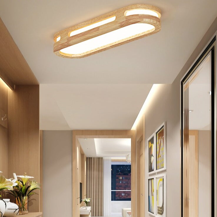 Scandinavian rectangular LED ceiling lamp with rounded corners Adirane