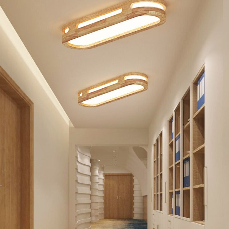 Scandinavian rectangular LED ceiling lamp with rounded corners Adirane