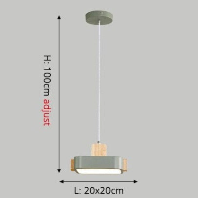 Suspension scandinave LED avec abat-jour en bois Ainhara - vue 7 sur 6